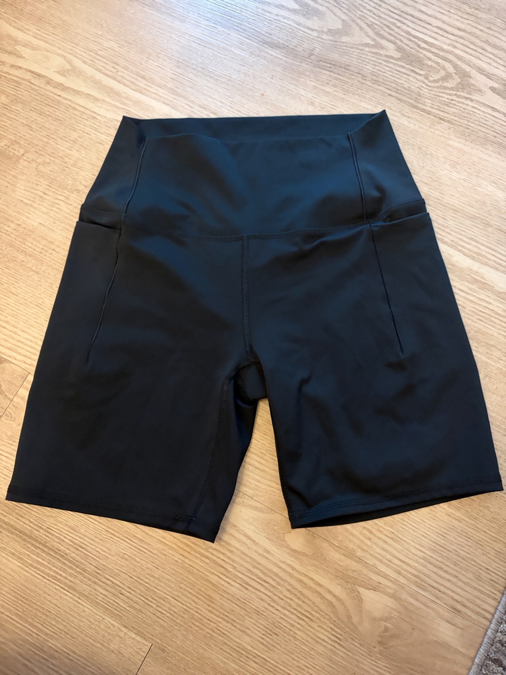 RBX Black High-Rise Bike Shorts with Side Pockets
